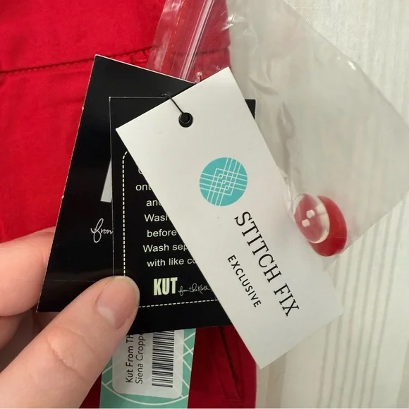 NWT🌶️ Kut from the Koth Siena Crop Trouser StitchFix exclusive in Jalapeño Red - Picture 5 of 12